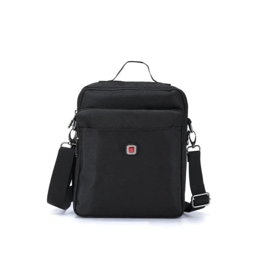 Bolsa Masculina Estilo Pochete Social Preto C/Partições e Alça