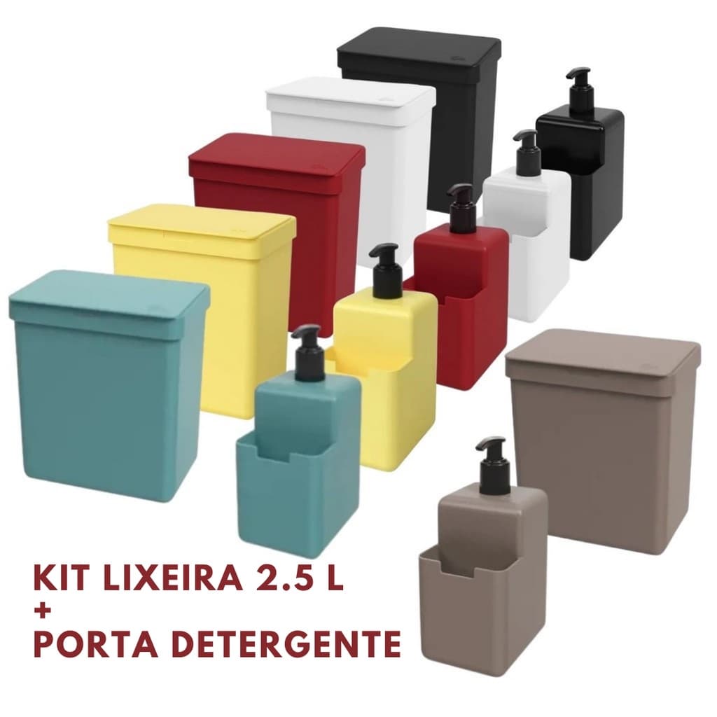 Kit Pia para Cozinha Dispenser E Lixeira  Limpeza Resistente Qualidade Premium