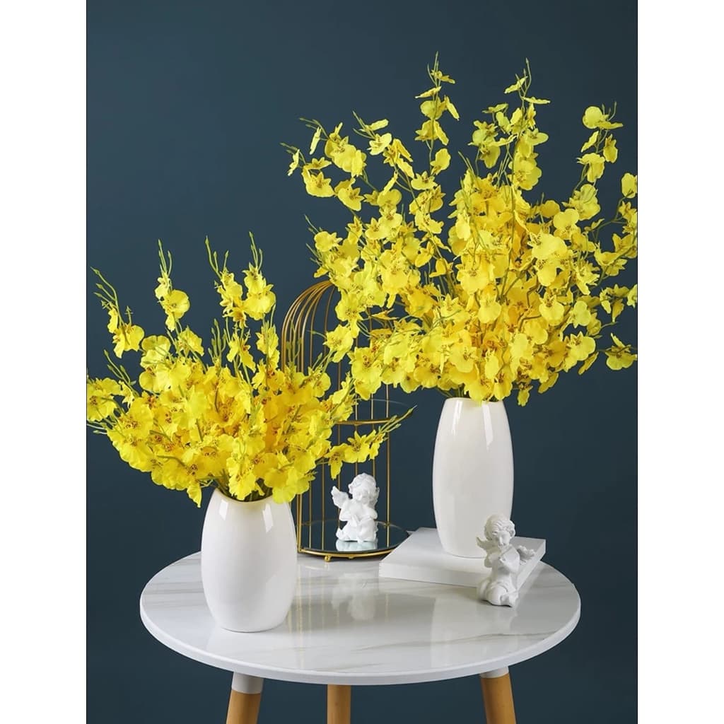 flores artificiais Orquídea C/5 Galhos 95 cm