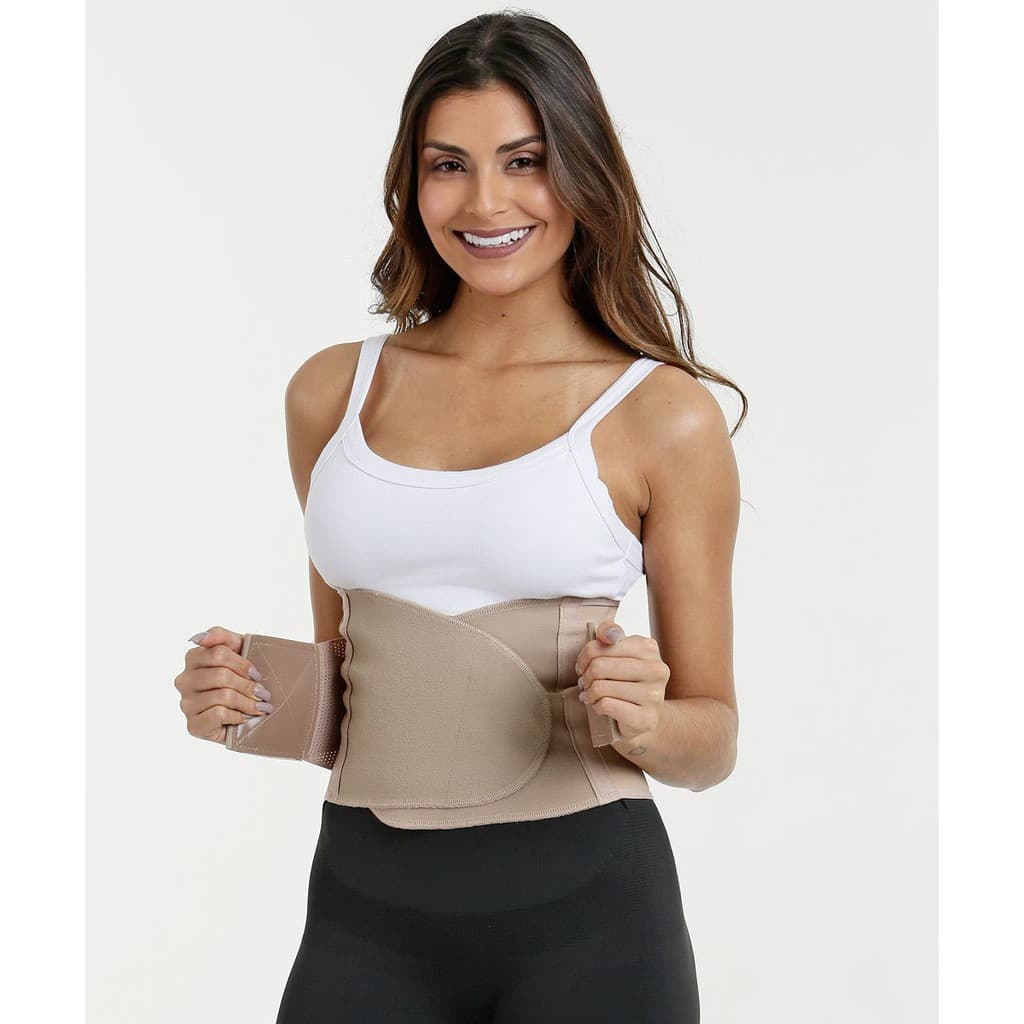 cinta modeladora velcro pos parto emagrecimento