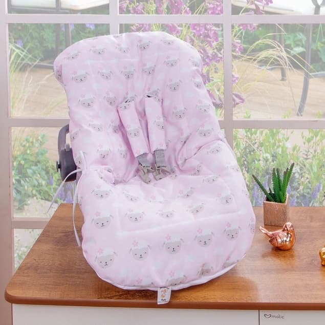 Capa Para Bebe Conforto Menino Ovelhinha Rosa