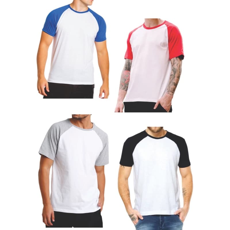 Raglan Masculina 100% poliéster para sublimação