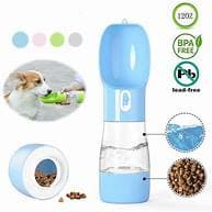 Garrafa portátil para Pet 2 em 1 Bebedouro e Comedouro Passeio Cachorro Gato