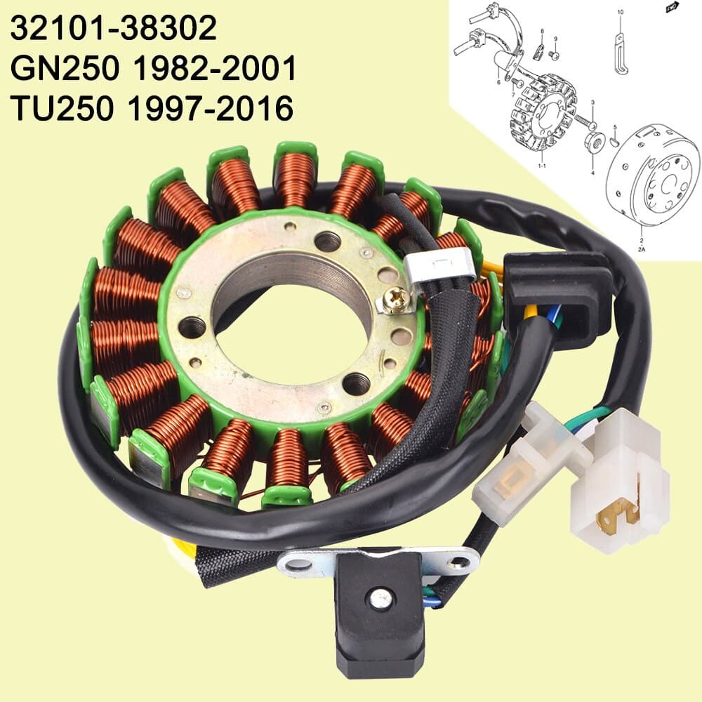 Bobina De Estator Para Suzuki TU250 GN250 32101-38302 Gerador Magneto TU GN 250