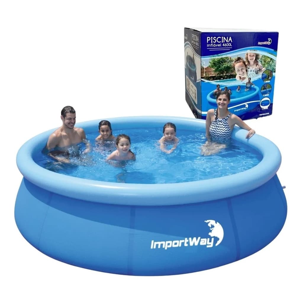 Piscina Inflável Infantil Adulto Grande Redonda 4600 Litros com Kit Reparo Verão