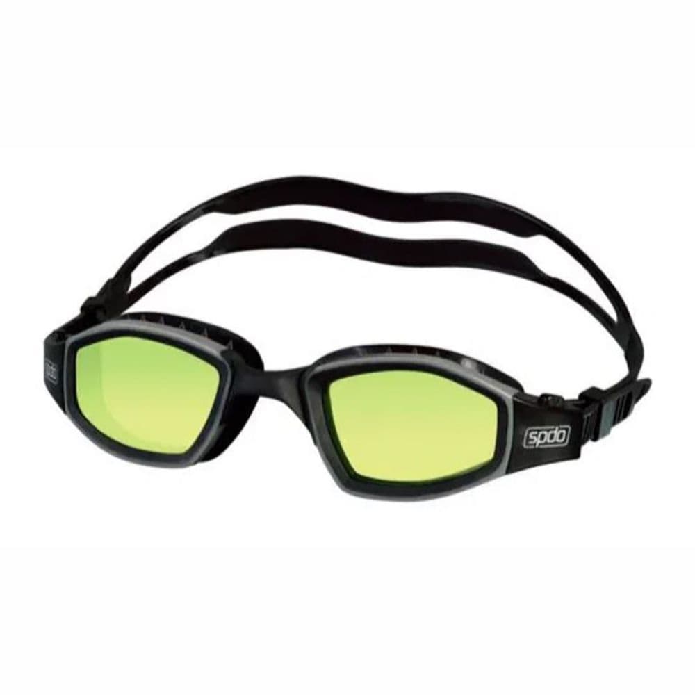 Oculos De Natacao Speedo Invictus Performance Preto Amarelo Treinamento competicao ante embacante Nadador protecao ajustavel silicone