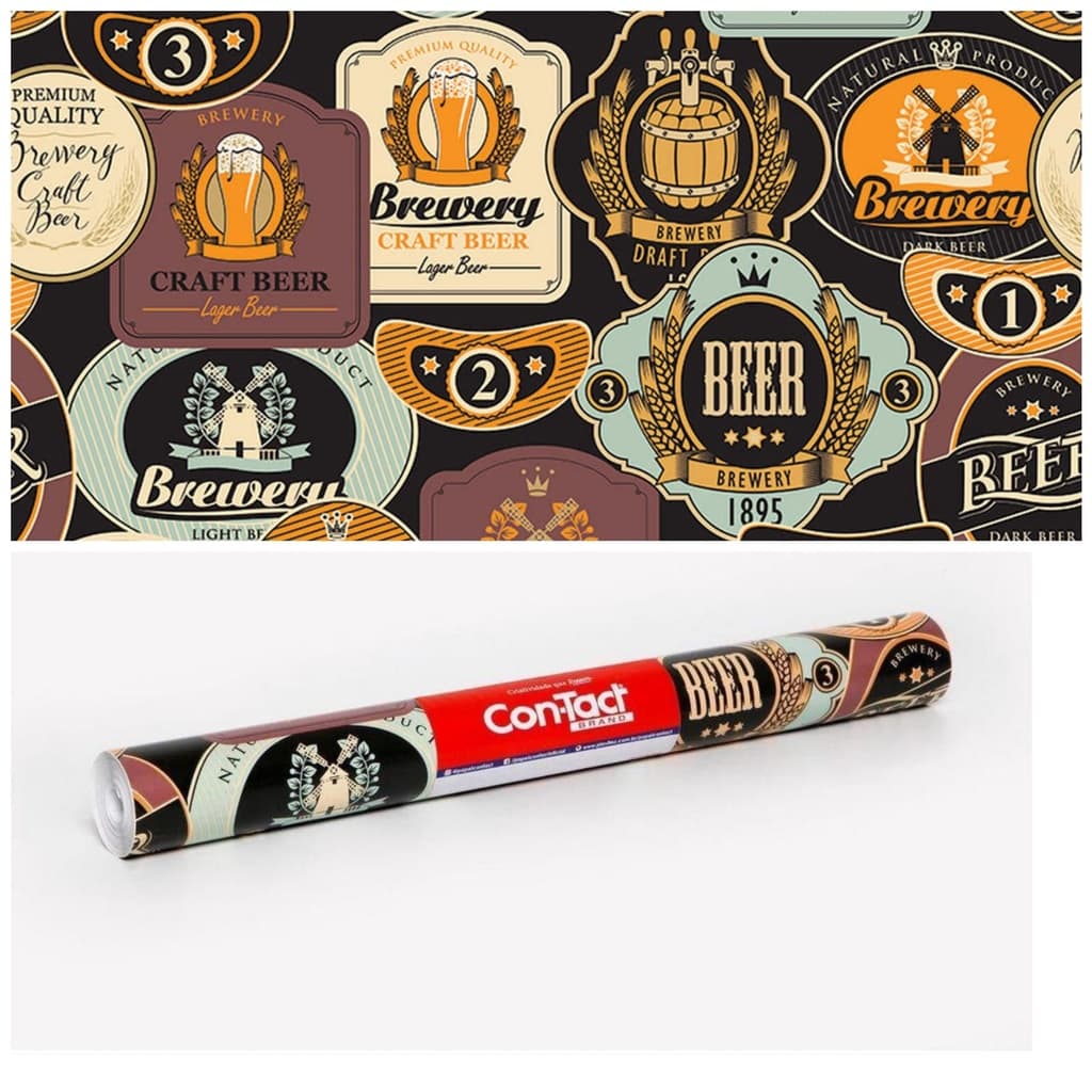 Papel De Parede Adesivo Autocolante Craft Beer 45cm X 2m