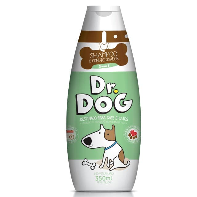 Shampoo & Condicionador Cachorro  Gato Dr. Dog 5x1 peles sensiveis 350 mL