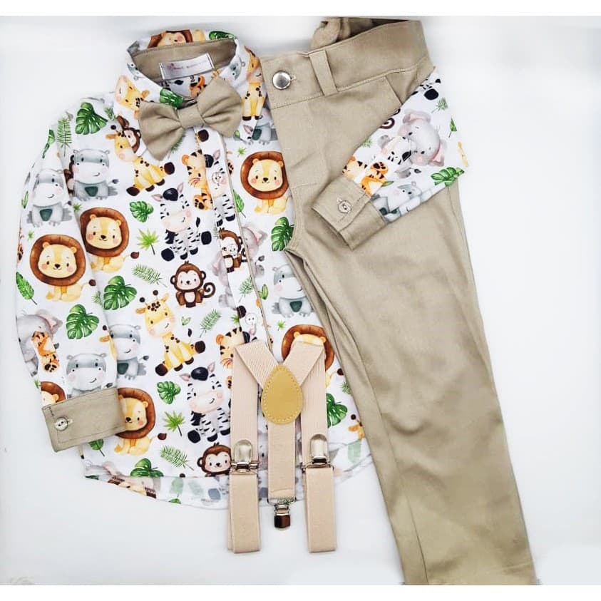 Roupa Safari Infantil – Conjunto Manga Longa e Calça