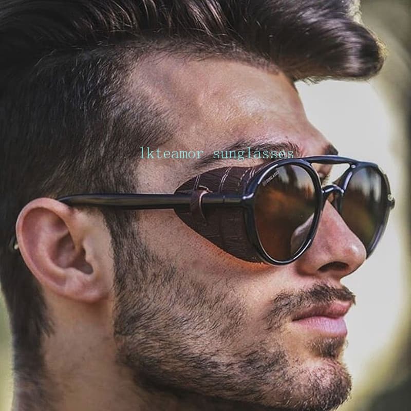 Óculos De Sol De Sol Moderno Punk / Vapor Com Design De Marca Redondo Uv400