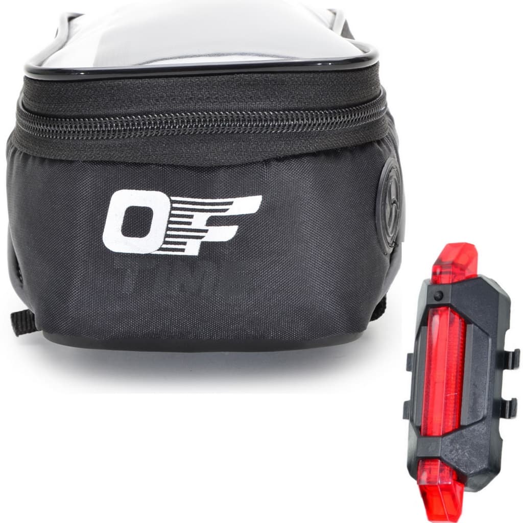 Combo Bolsa De Quadro P/ Celular  Sinalizador Recarregável C/ Luz de LED