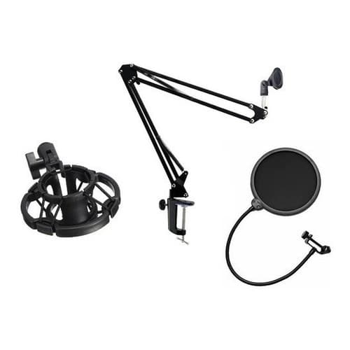 Suporte De Mesa Pop Filter Shock Mount Microfone Condensador