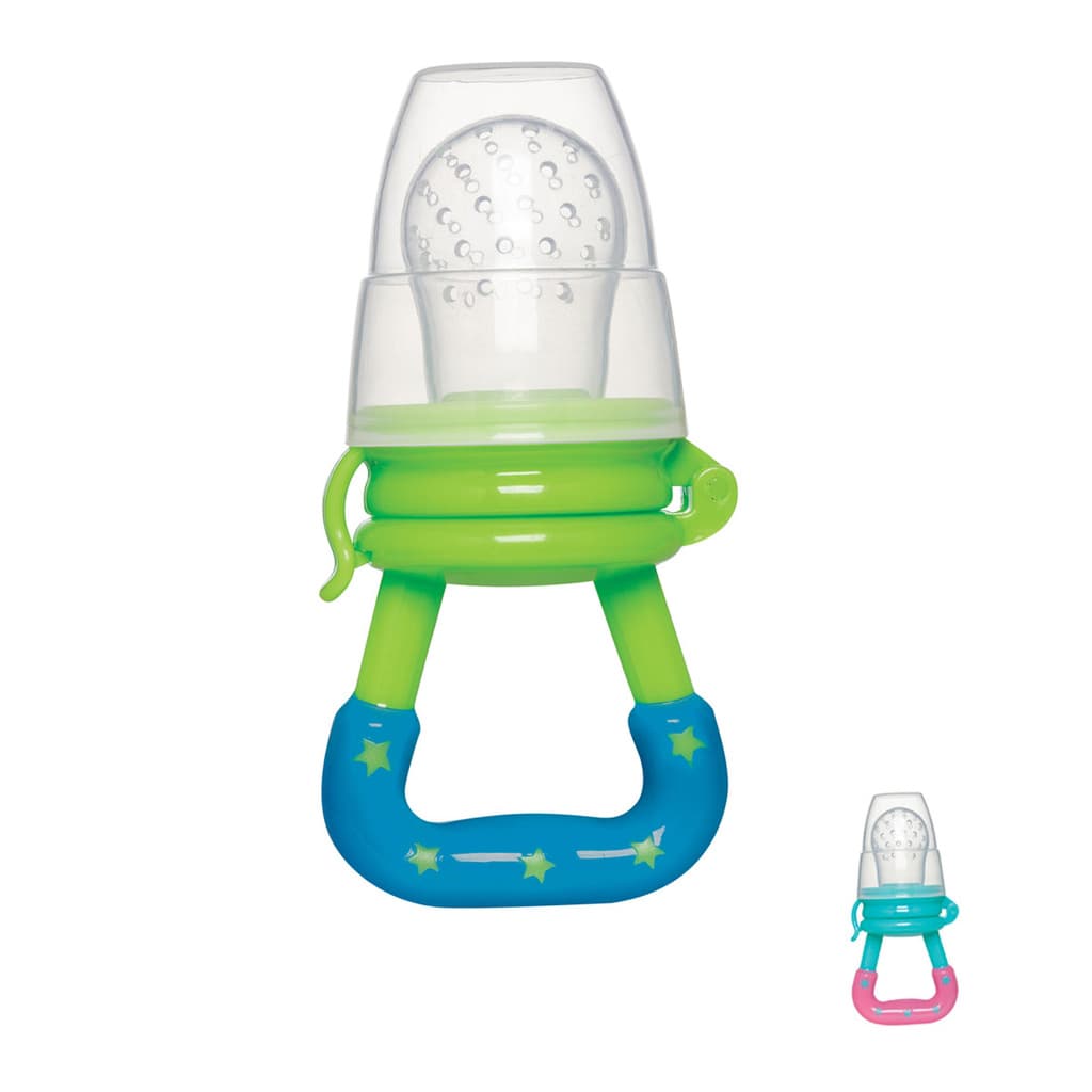 Chupeta Alimentadora em Silicone Porta Frutinha Bebe Rosa Azul Buba