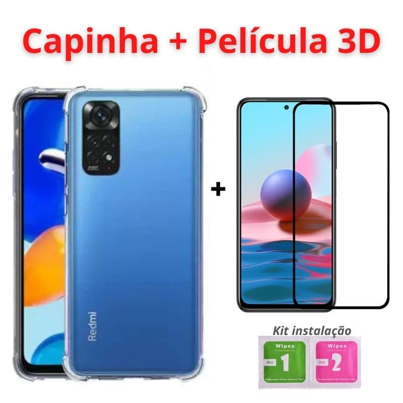 Kit 2em1 Capa anti impacto + Pelicula 3D Compativel Com Redmi Note 11 4G