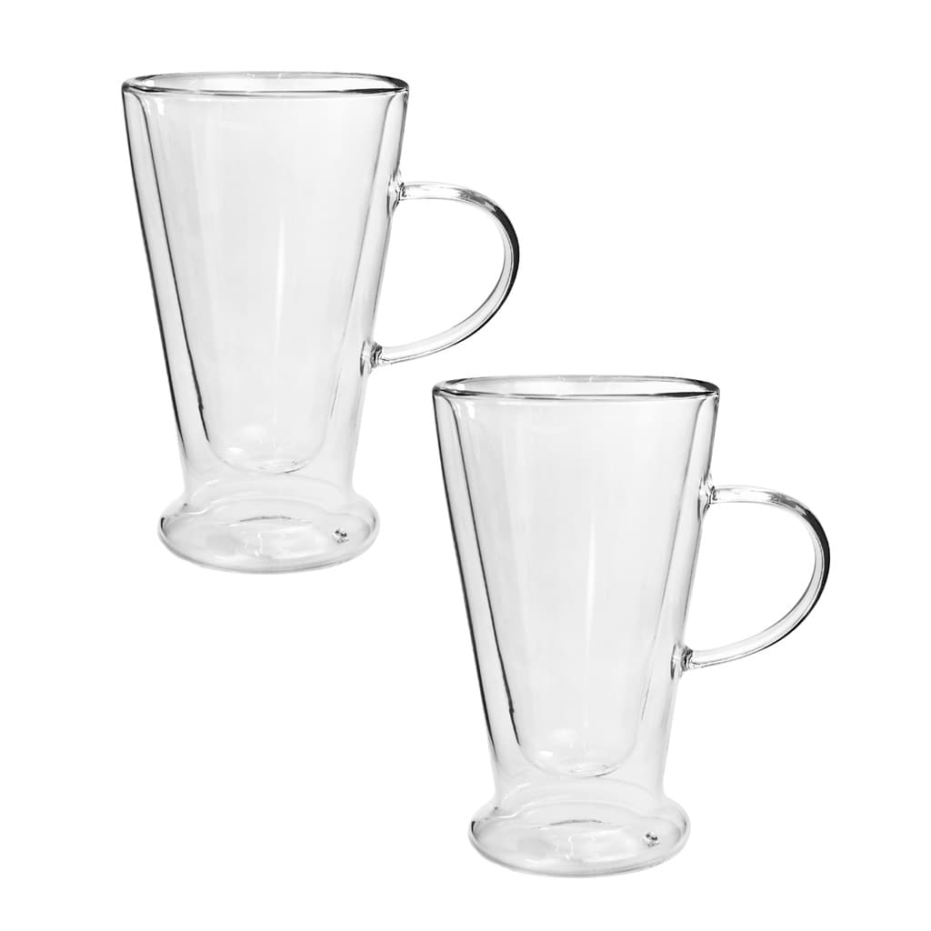 Jogo De Canecas De Vidro Parede Dupla 385ml 2 Peças