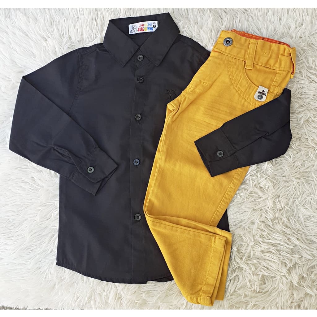 Conjunto Infantil Roupa Para Menino Com Camisa Social
