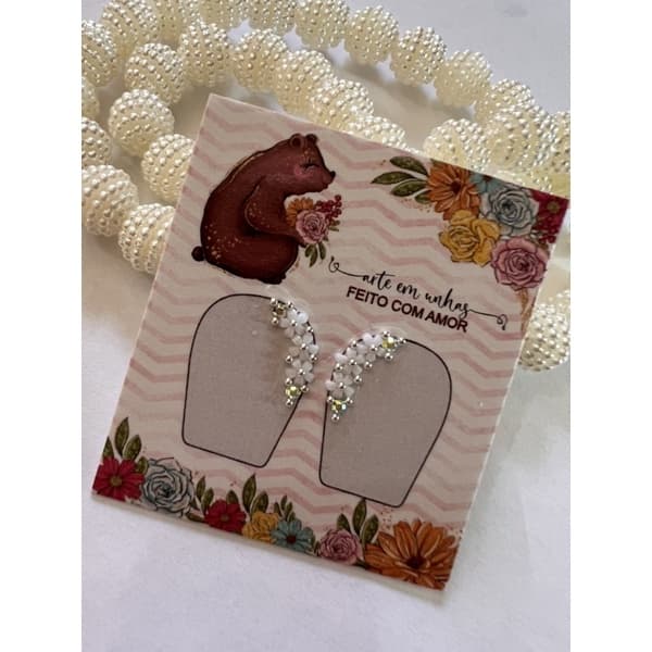 kit 20 pares joias de cantinho flor jasmim branca