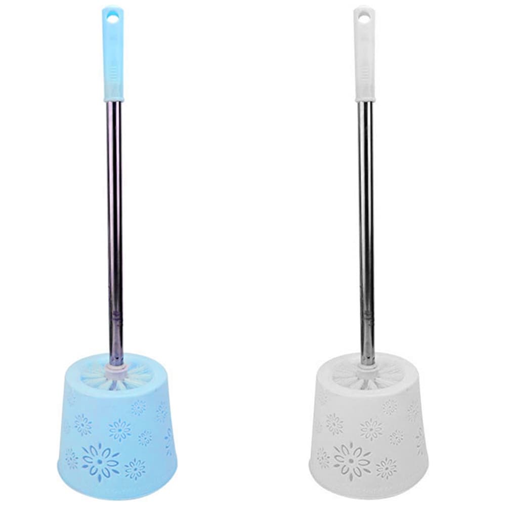 Escova Sanitaria Com Suporte De Plastico Redondo Vazado Colors Cabo Inox 50x14cm De Ø