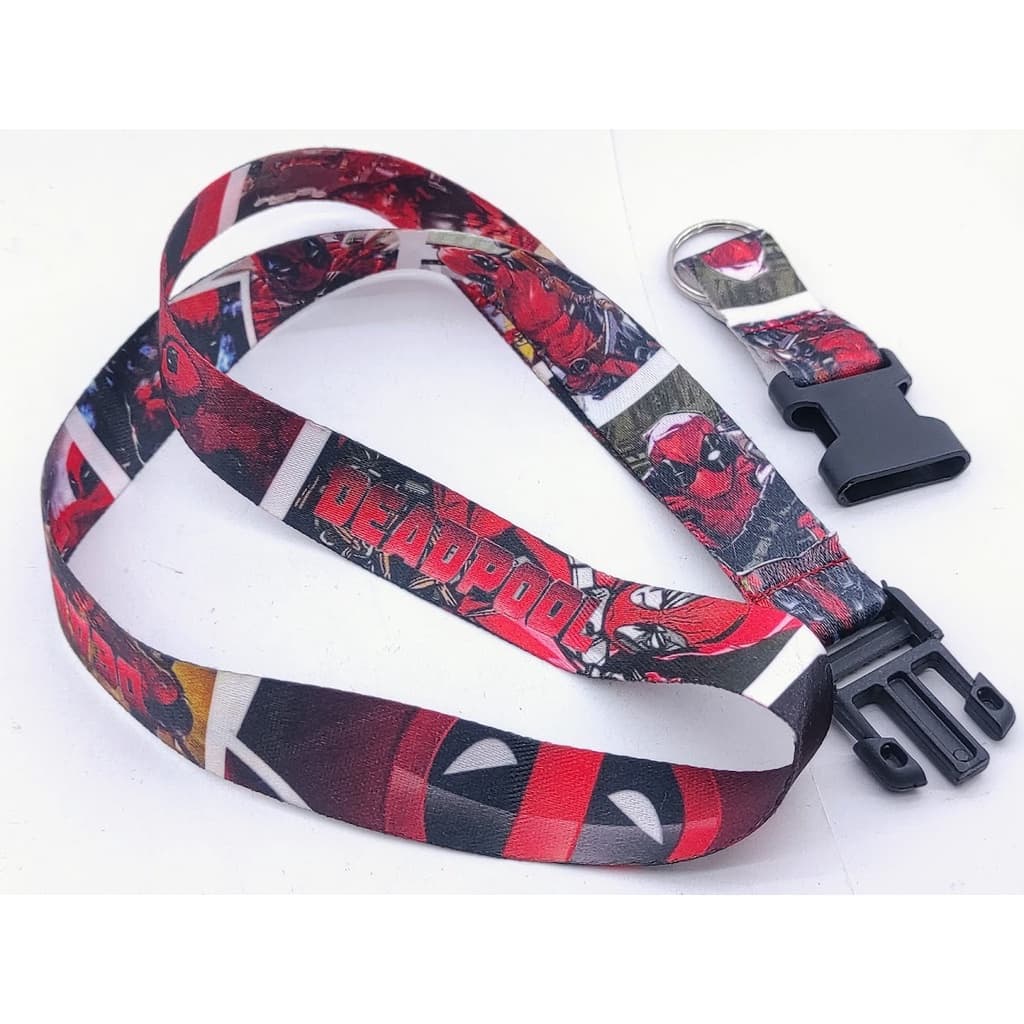 Cordão para pescoço DeadPool chaveiro Tirante com engate rápido para moto, chaveiro chupeta caneca moto ou crachá