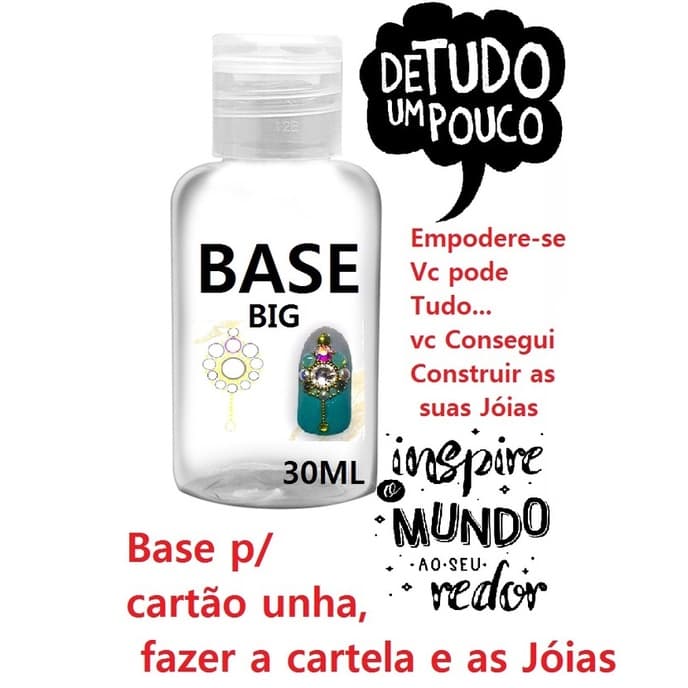 1 Base de Esmalte de Unha incolor p/ fazer Adesivos de Unhas/ unhas de gel/ nail 3D / P/ Jóia de unhas