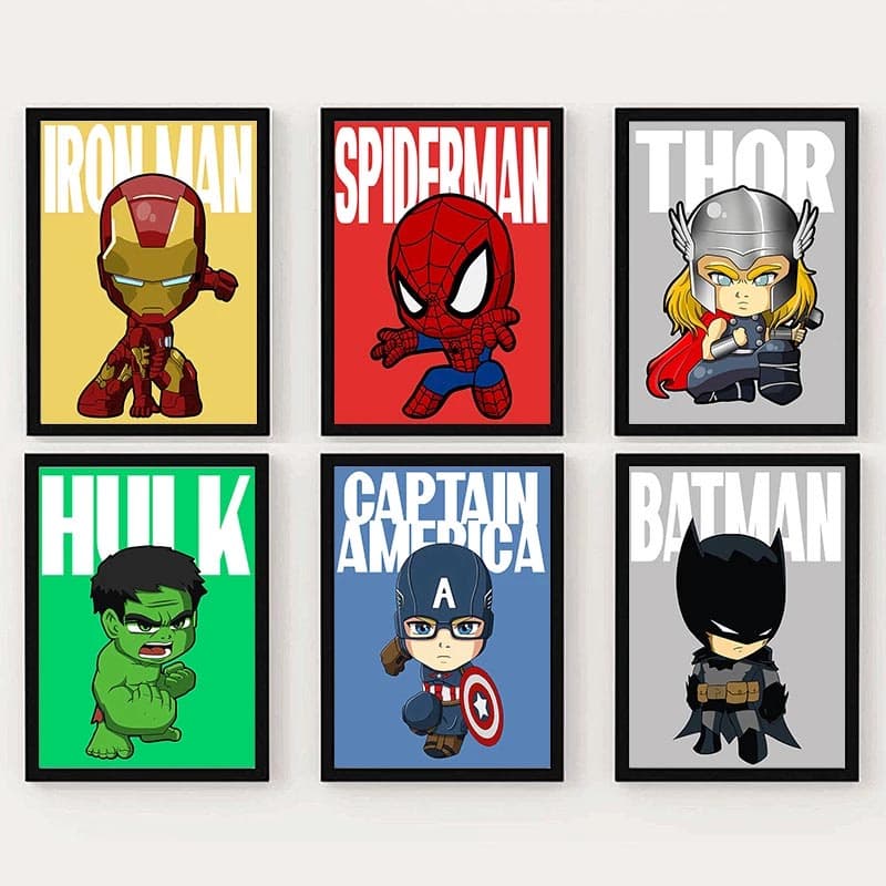 Quadros Decorativos aveng pintura desenhos animados super-heróis  de ferro arte da parede  quarto decoração