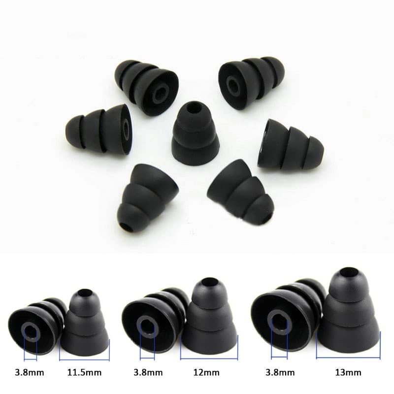 Borrachinhas Borracha Fone De Ouvido In-ear 3 Camadas Silicone 3 Pares