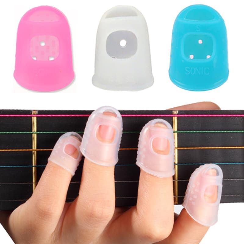 Boa Ventilação Manga De Dedo De silicone Para Tocar Guitarra ukulele 4 Unidades/Conjunto .