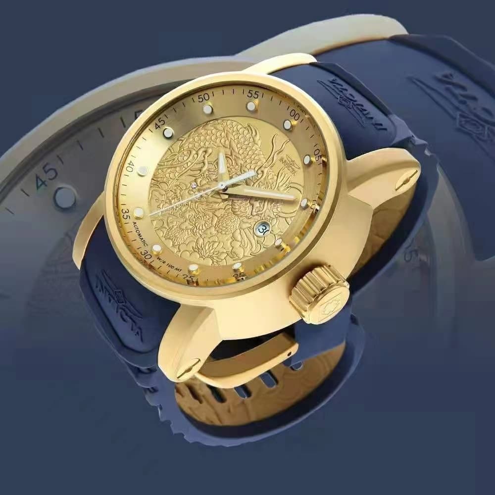 Relógio precioso masculino dragão fashion + caixa de presente de luxo personalizada