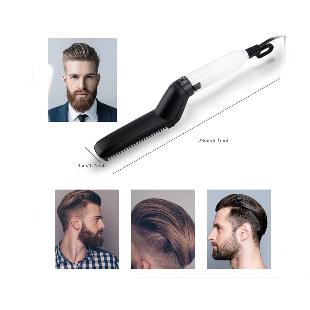 Prancha Alisadora Para Cabelo Barba Escova Modeladora Masculino