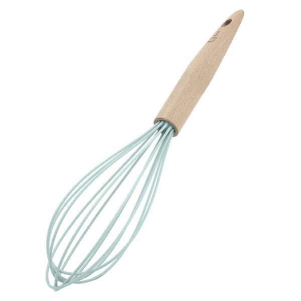 Batedor De Ovos Fouet De Silicone Com Cabo De Madeira 30Cm -
