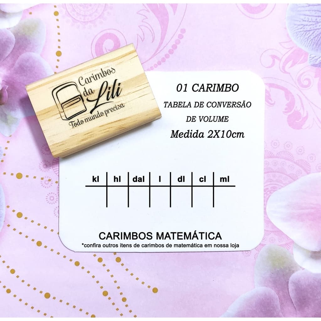 Carimbo tabela de conversão de volume  carimbos de matemática  carimbos pedagógicos carimbos Educativos