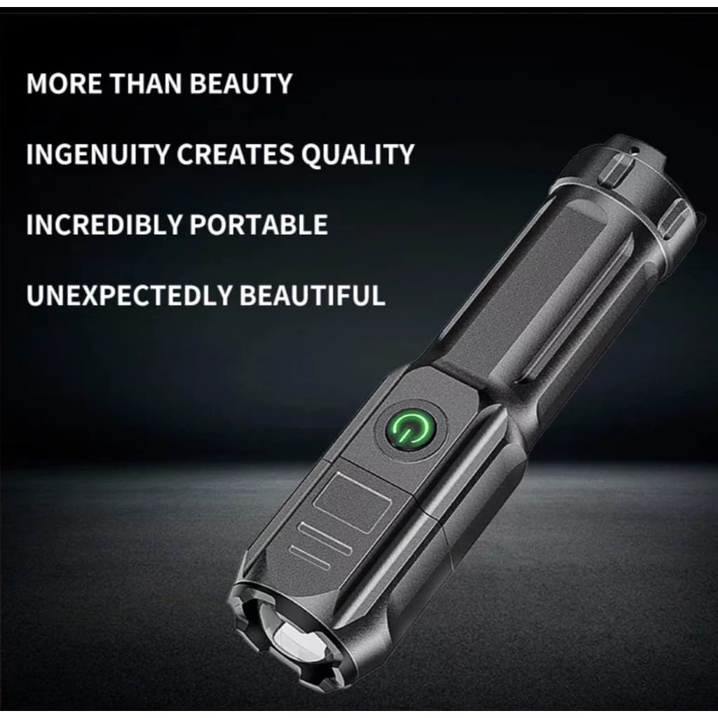 Lanterna recarregável usb lâmpada mini portátil spotlight de longo alcance acampamento ao ar livre