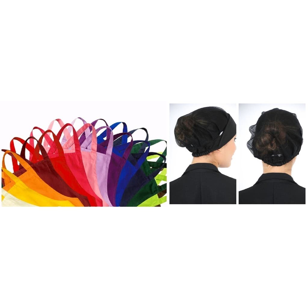 Kit 2 avental  com touca PRETO,garcom,cozinha,gourmet,chef,restaurante,padaria,tecido