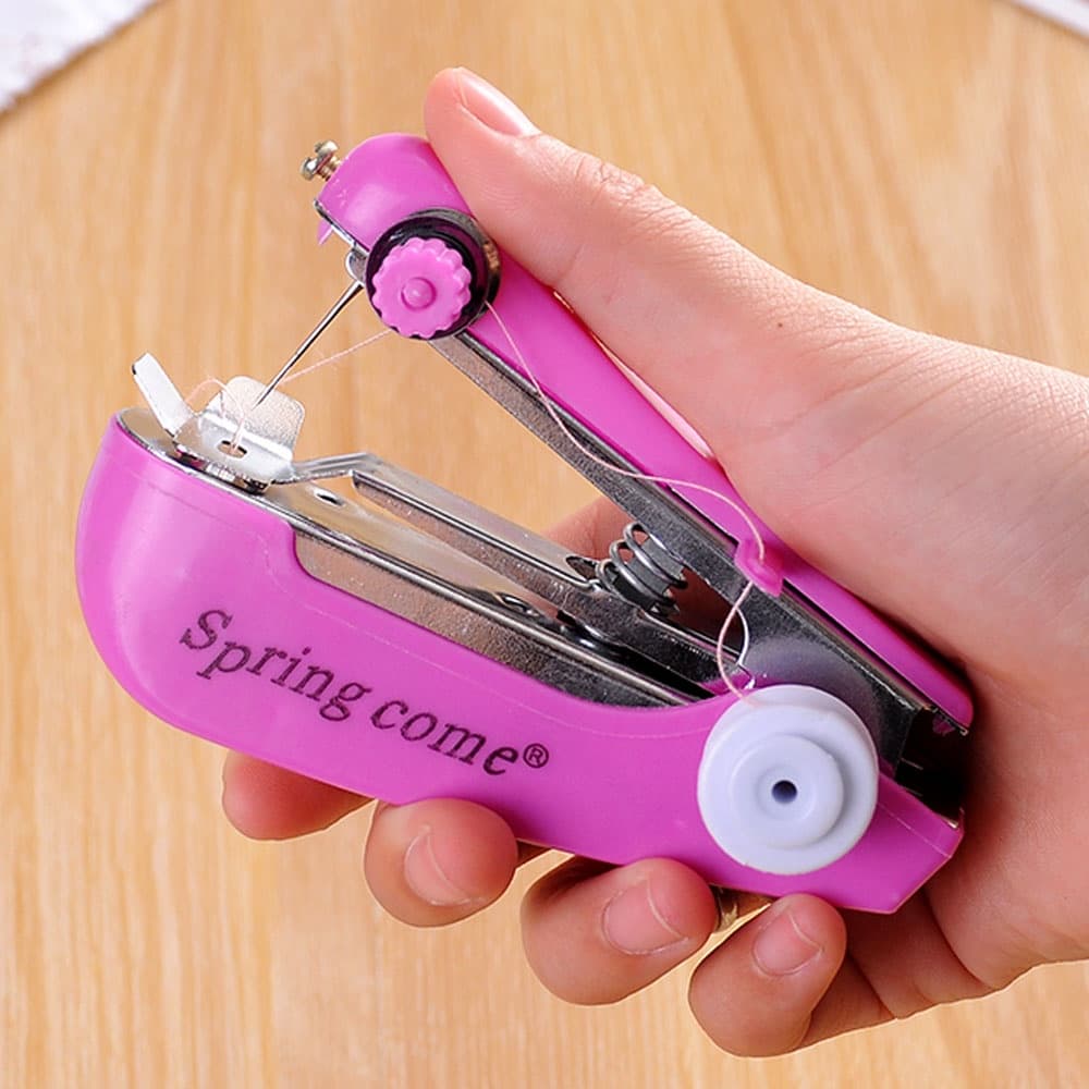 Maquina De Costura Portatil Mão Spring Come Mão Prática Para Costurar Pequeno Reparo Mini Maquininha