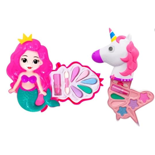 Batom Infantil E Sombra Estojo Sereia Maquiagem Infantil
