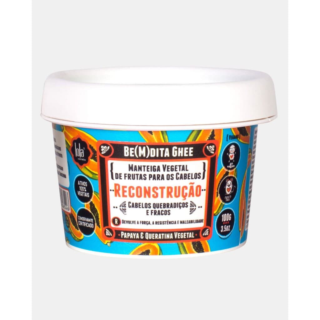 Máscara Bemdita Ghee Papaya e Queratina Vegetal Lola 100g