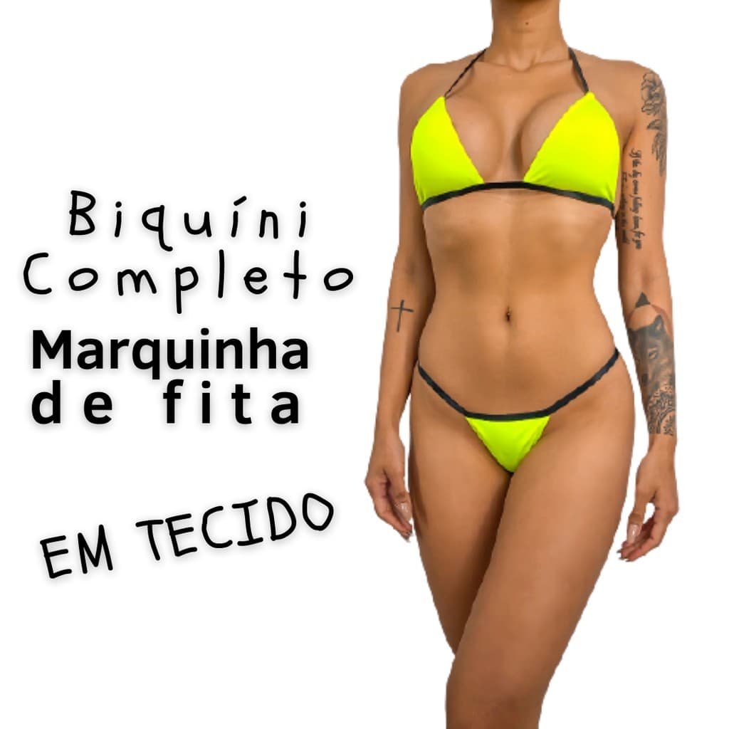 Biquini Amarelo Substitui Adesivo Bronzear Marquinha tipo De Fita em tecido