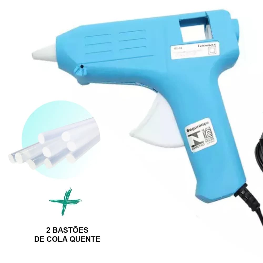 Pistola De Cola Quente Bivolt 10w + 2 Bastões De Cola quente