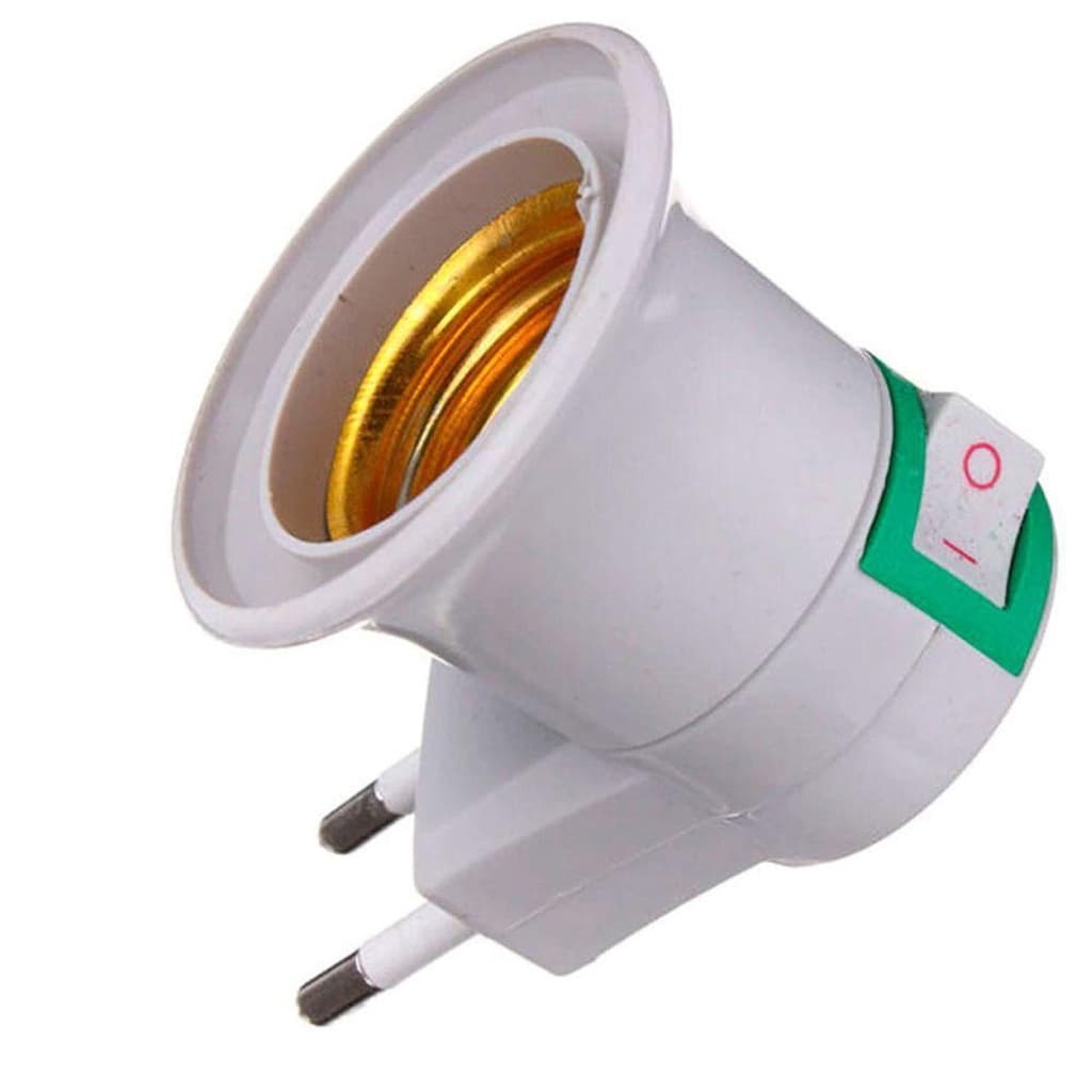 Adaptador Tomada Bocal Soquete E27 P/ Lampada Bivolt Chave Desliga Pronta Entrega