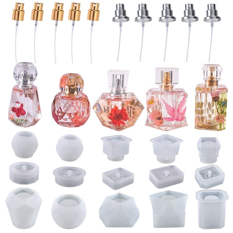 2 Pacote Frasco De Perfume Epóxi Mold Caixa De Armazenamento Ornamento Decorativo Spray De Silicone Molde DIY Ferramenta