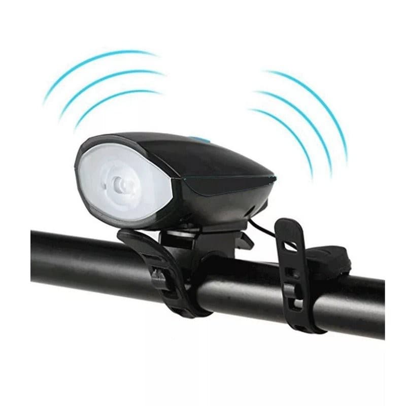 Farol Bike Led com Buzina Recarregável [Preto] - 7588-B
