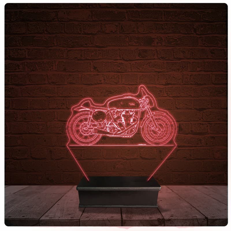 Abajur Luminária Acrílico Led - Moto Café Racer 03