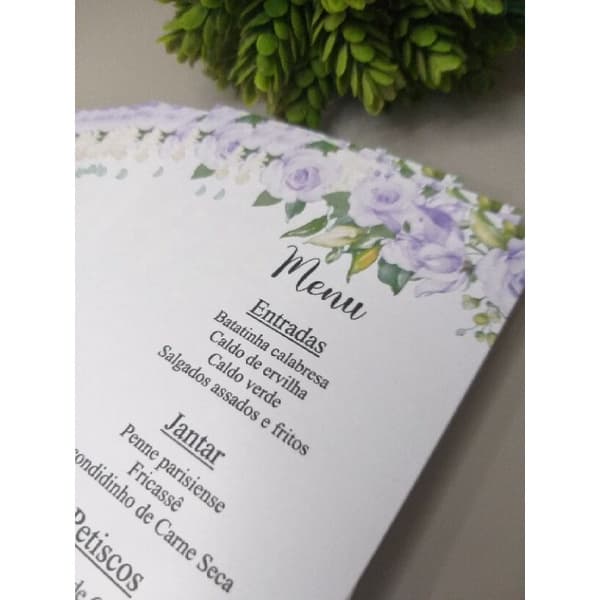 Menu cardápio casamento/Infantil 15 anos