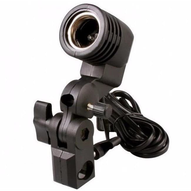 Soquete de lampada com entrada para sombrinha e encaixe para tripé de iluminação luz de modelagem estúdio video podcast