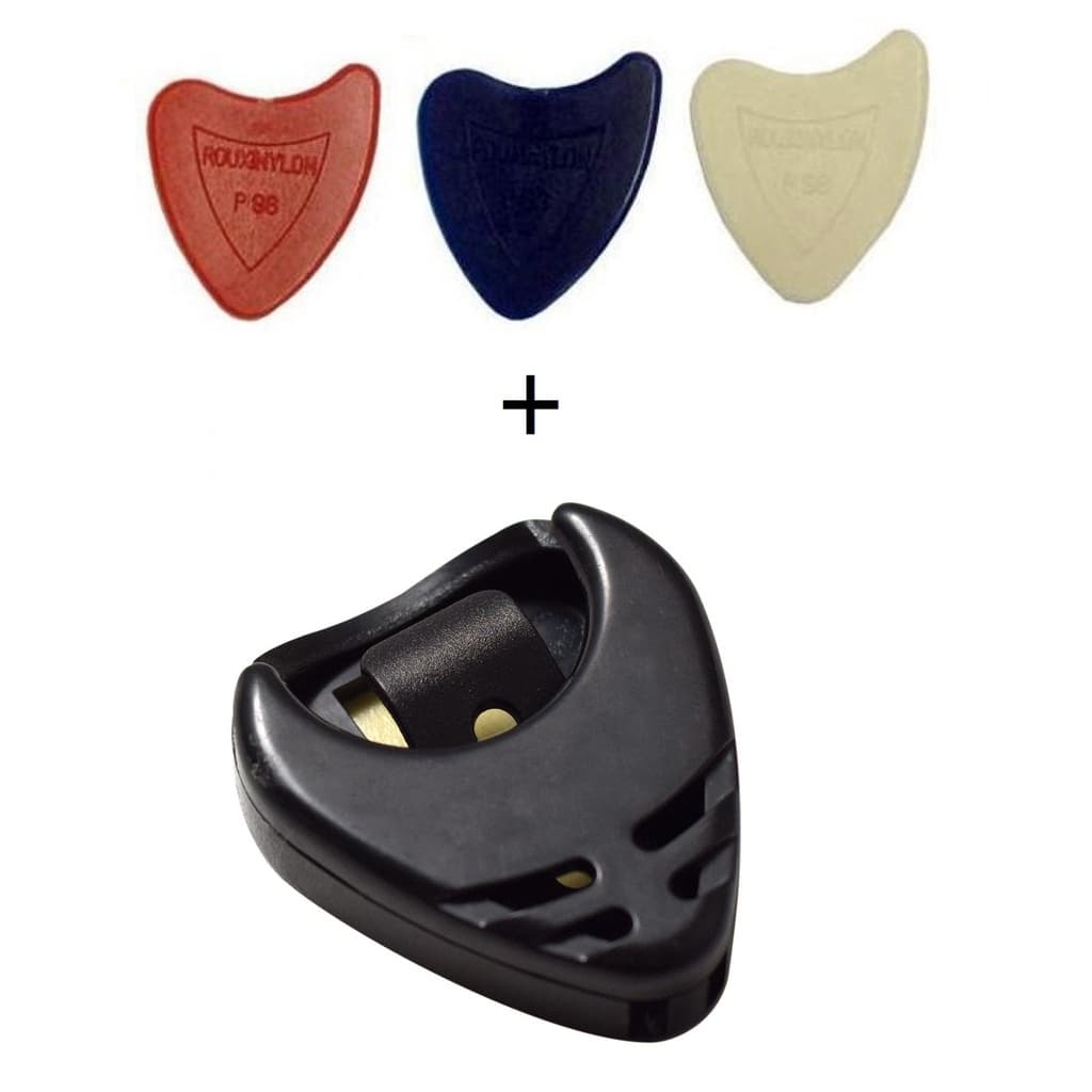 3 Palhetas Rouxinol de Nylon + Porta Palhetas