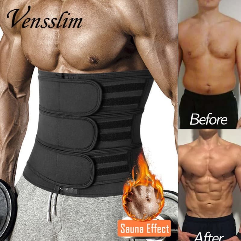 Homens Corpo Shaper Cintura Trainer Espartilho Emagrecimento Cinto Perda De Peso Fitness Queimador De Gordura Suor Trimm