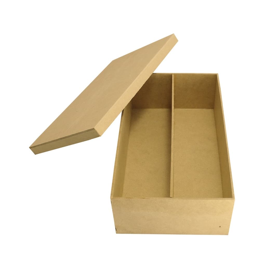 Kit 10 Caixa Retangular com 1 Divisória para Vinho e Taça 28x16x8 Mdf Madeira
