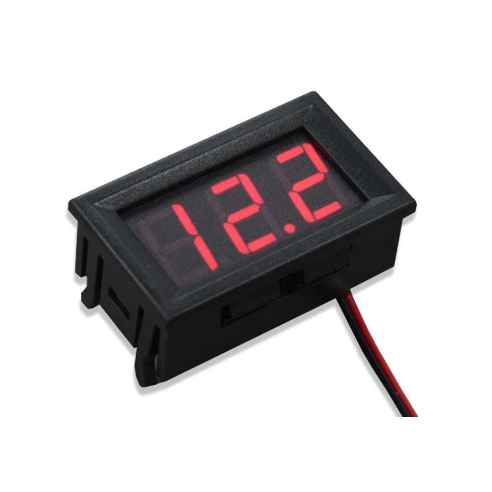 Voltímetro Digital Led Som Automotivo 12 V a 30 V  2 Fios Remote vermelho