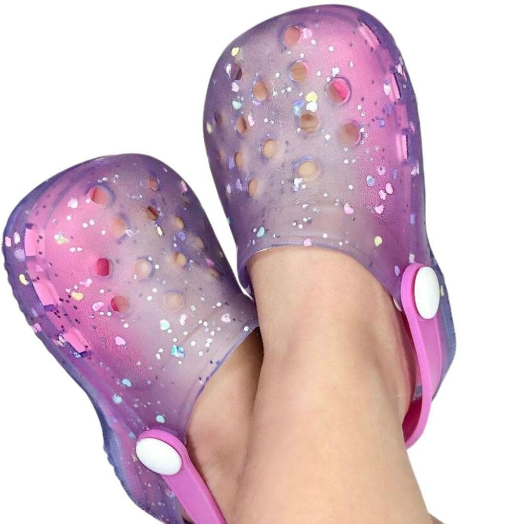 Babuche menina glitter sandália infantil antiderrapante juju shoes