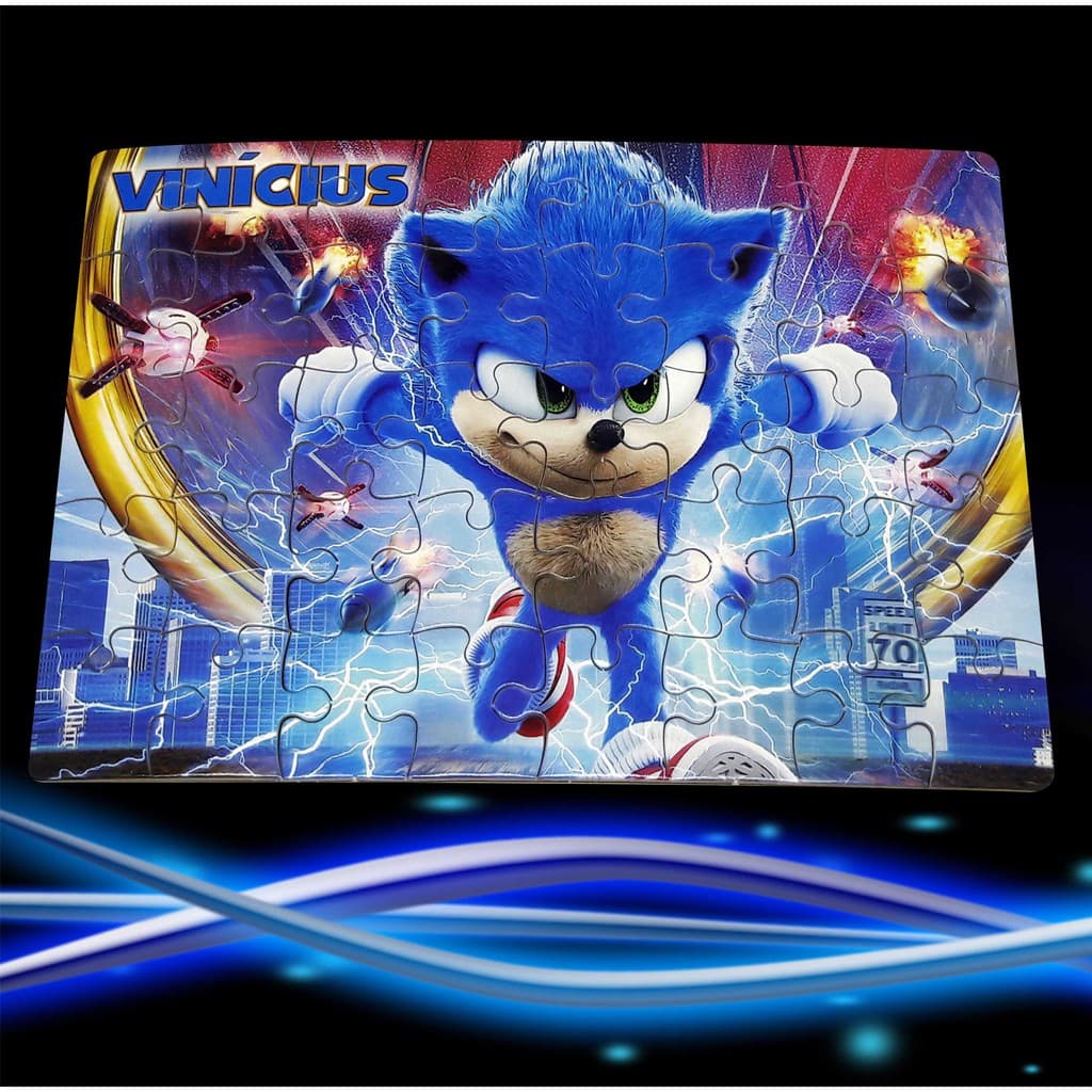 Quebra-Cabeça Retangular Personalizado Sonic the Hedgehog